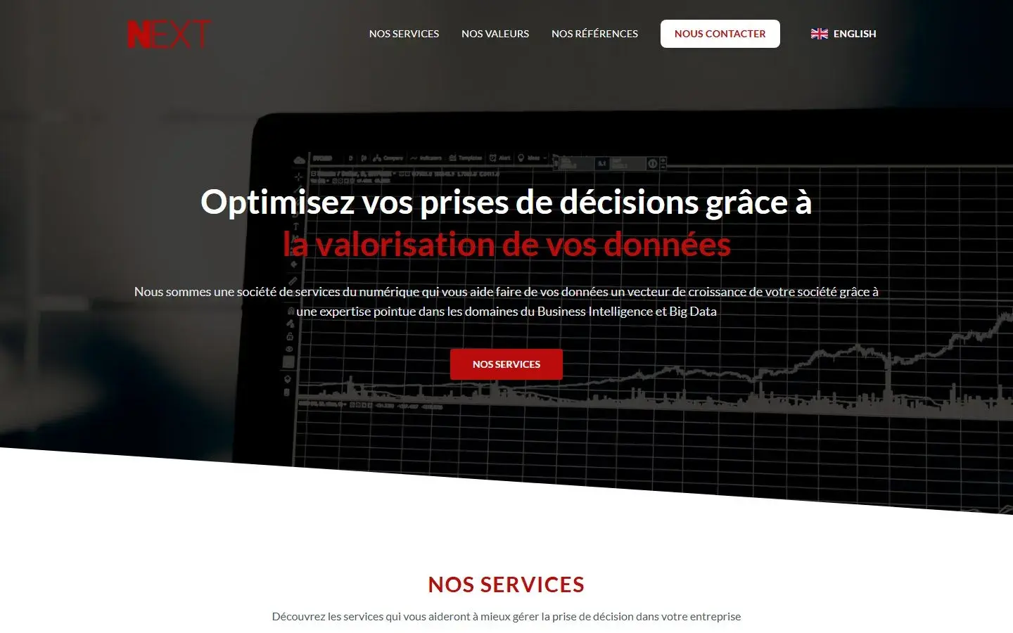 Page d’accueil du site Next