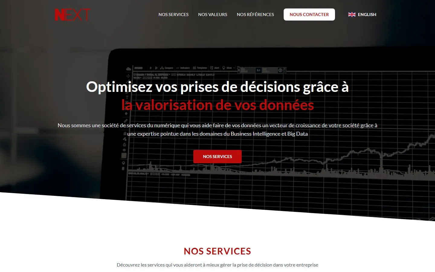 Page d’accueil du site Next